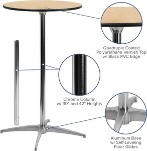 features of Cocktail Tables rental